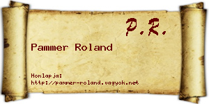 Pammer Roland névjegykártya